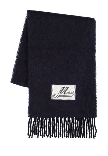 Fringed Alpaca Blend Scarf W/logo