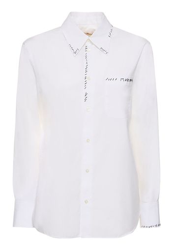 Cotton Poplin Regular Shirt W/ Stitching