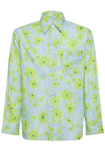 Flower Print Cotton Poplin Shirt