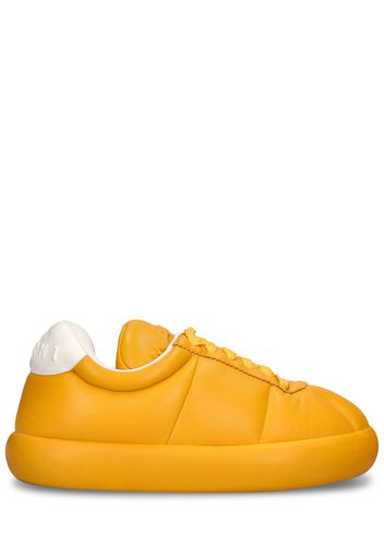 Puffy Soft Leather Low Top Sneakers