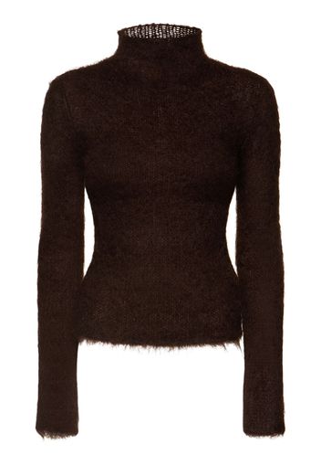 Brushed Mohair Blend Turtleneck