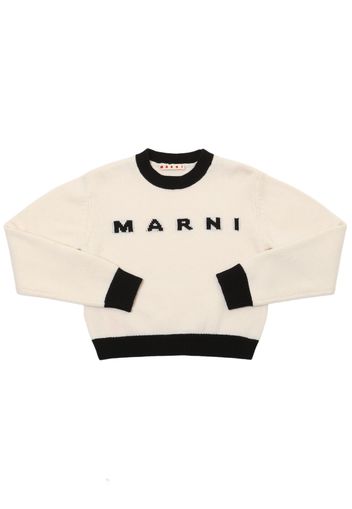 Wool Blend Knit Logo Sweater