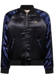 Logo Embroidery Satin Bomber Jacket