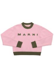 Wool Blend Knit Logo Sweater