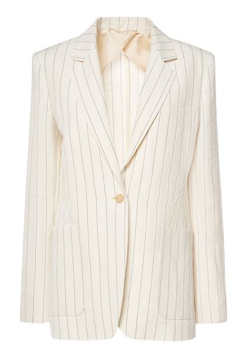 Cotton & Linen Pinstriped Jacket