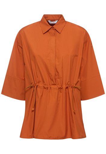 Cotton Poplin Drawstring Shirt