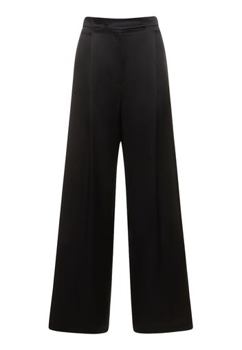 Fiesta Silk Satin Slit Wide Pants