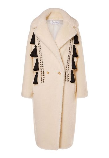 Demetra Wool Blend Furry Coat W/ Tassel