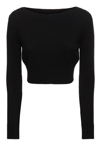 Angri Rib Knit Wool Crop Sweater