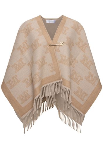 Frine Logo Jacquard Wool Cape