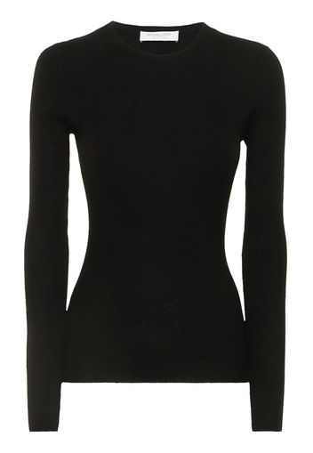 Cashmere Ribbed Knit Crewneck Top