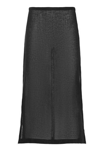 Crepe Side Slit Midi Skirt