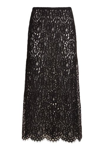 Lace Side Slit Midi Skirt