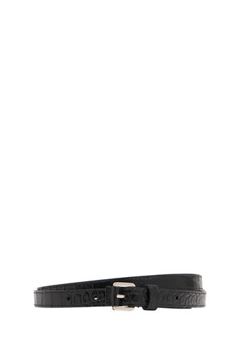 Carolyn Shiny Croc Embossed Leather Belt