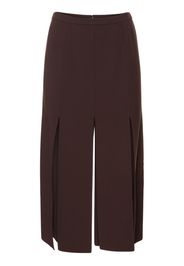 Stretch Wool Crepe Panel Midi Skirt