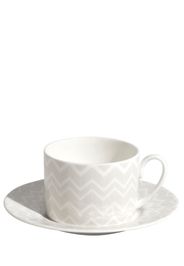 Zig Zag White 2 Piece Tea Set