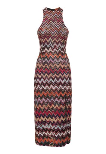 Zig Zag Lamé Midi Dress