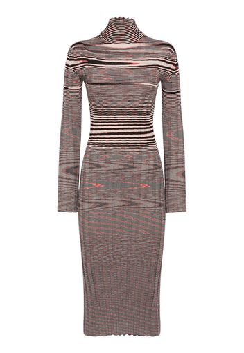 Ribbed Cashmere Turtleneck Midi Dress