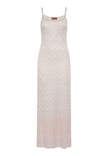 Zig Zag Jacquard Sequined Long Dress