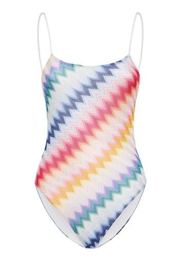 Chevron Knit One Piece Swimsuit