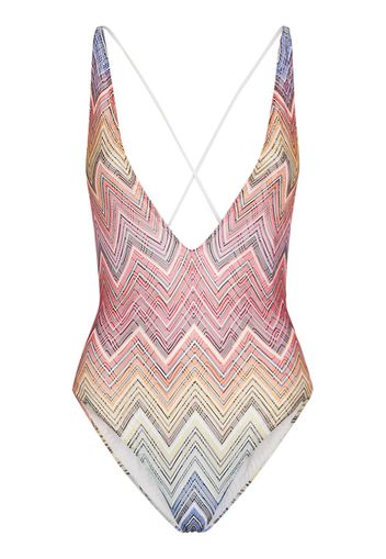 Chevron Printed One-piece Swimsuit