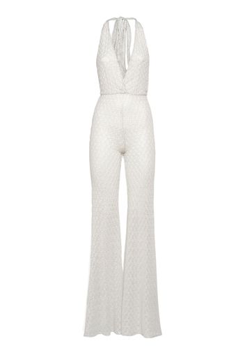 Lurex Crochet V-neck Jumpsuit