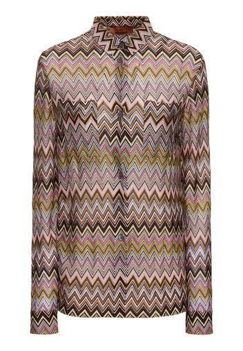 Chevron Viscose Long Sleeve Shirt