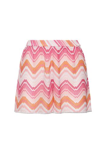 Chevron Lurex Waves Elastic Shorts