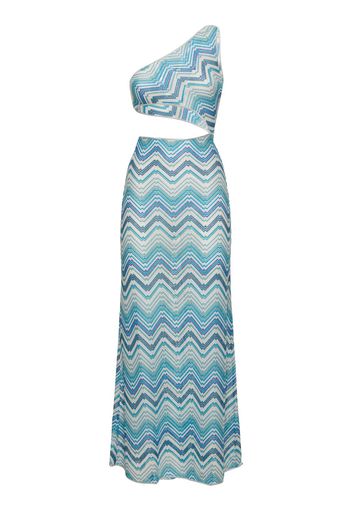 Lurex Waves Cutout Long Dress