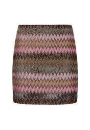 Chevron Lurex High Rise Mini Skirt