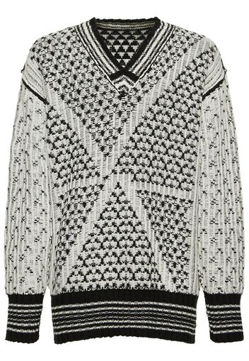 Reversible Cotton Jacquard Knit Sweater