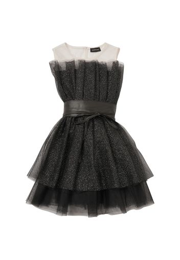 Glittered Tulle Dress W/ Belt