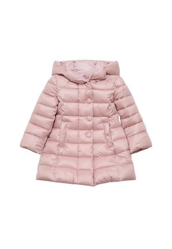 Hooded Poly & Faux Fur Puffer Jacket