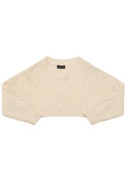 Wool Blend Knit Cropped Sweater