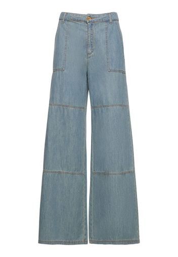 Cotton Chambray Wide Pants