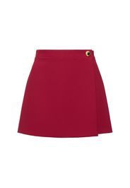 Stretch Crepe Wrap Mini Skirt