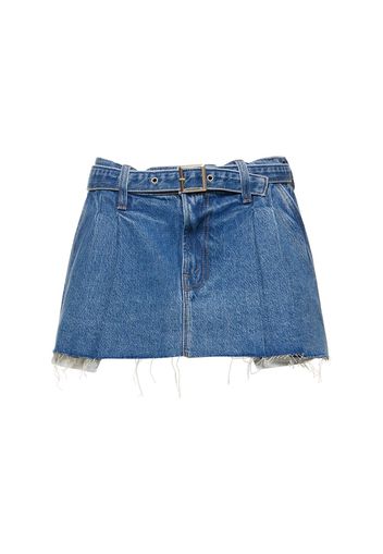 Snacks Pleated Denim Mini Skirt