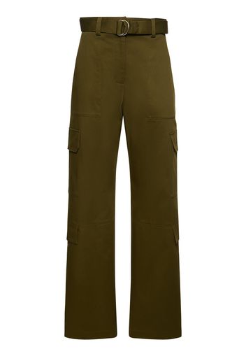 Cotton Blend Straight Cargo Pants