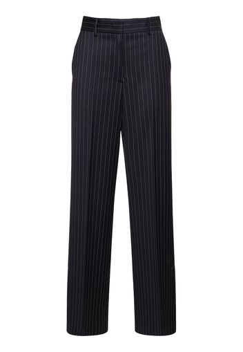 Pinstripe Wool Blend Pants