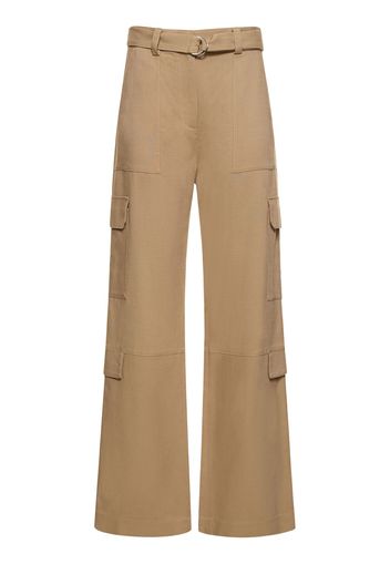 Viscose Blend Cargo Pants