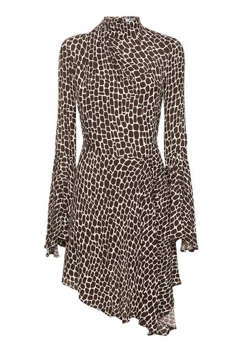 Printed Viscose Mini Dress