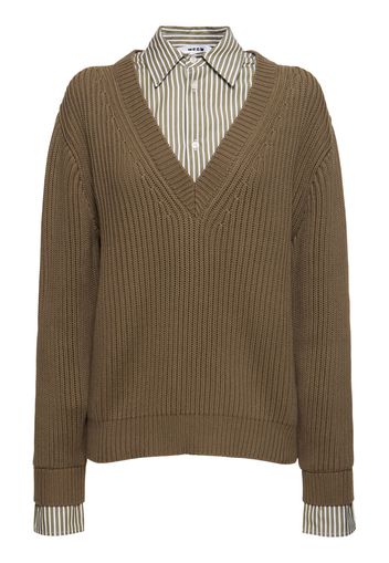 Cotton V-neck Sweater