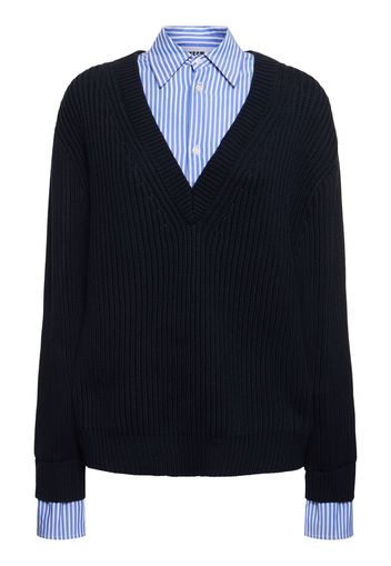 Cotton V-neck Sweater