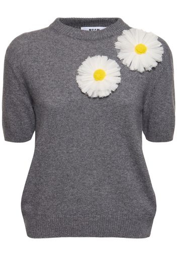 Wool Blend Short Sleeve Sweater