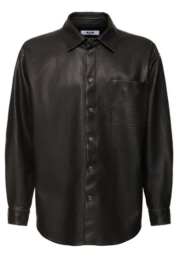 Hammered Faux Leather Shirt