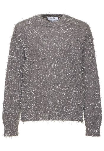 Silver Textured Knit Sweater