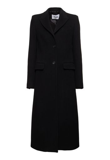 Wool Blend Felt Single Breast Long Coat