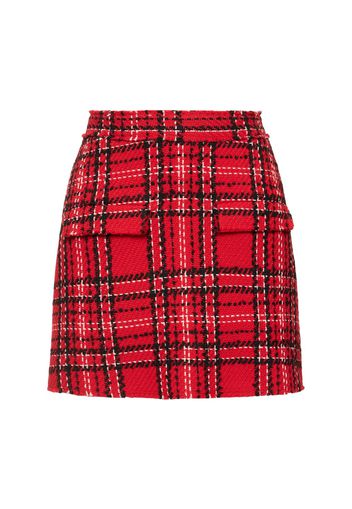 Tartan Cotton Blend Tweed Skort