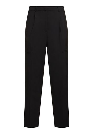 Wool Blend Tailored Straight Pants