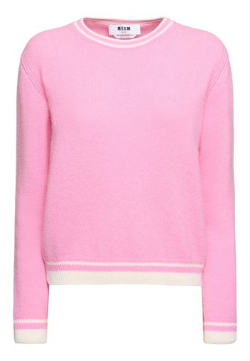 Wool Blend Knit Crewneck Sweater